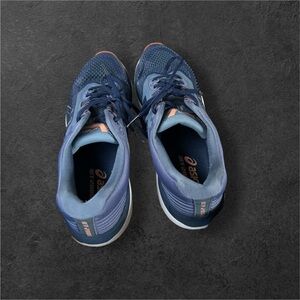 ASICS Men's Navy and Light Blue Athletic Shoes